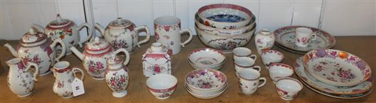 Thirty Two piece collection of Chinese famille rose porcelain